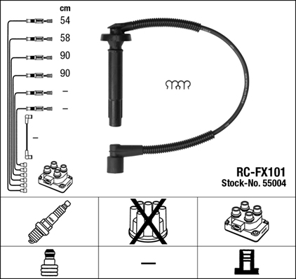 Kit de câbles d'allumage NGK, par ex. pour Subaru