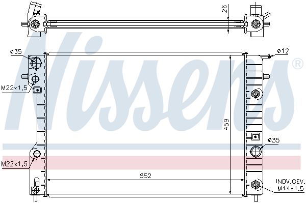 Radiateur, refroidissement du moteur | NISSENS