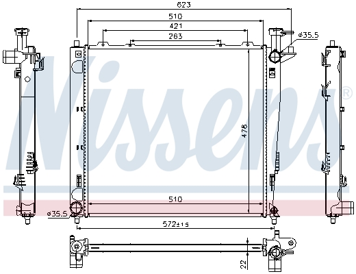 Radiateur, refroidissement du moteur | NISSENS