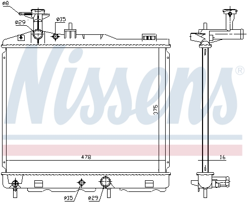 Radiateur, refroidissement du moteur | NISSENS