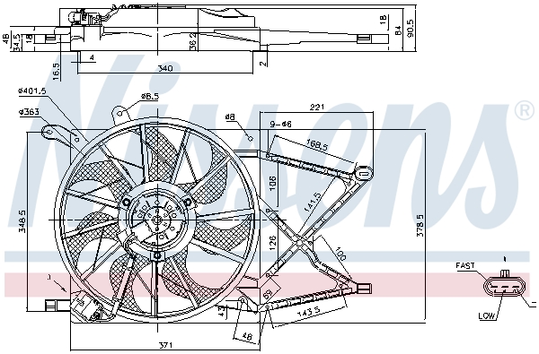 Ventilateur, refroidissement du moteur | NISSENS