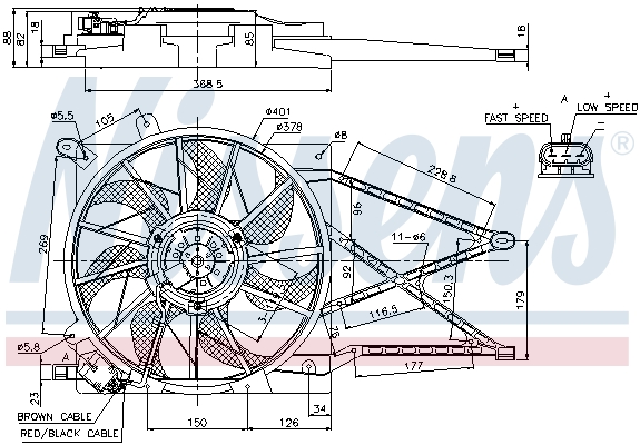 Ventilateur, refroidissement du moteur | NISSENS