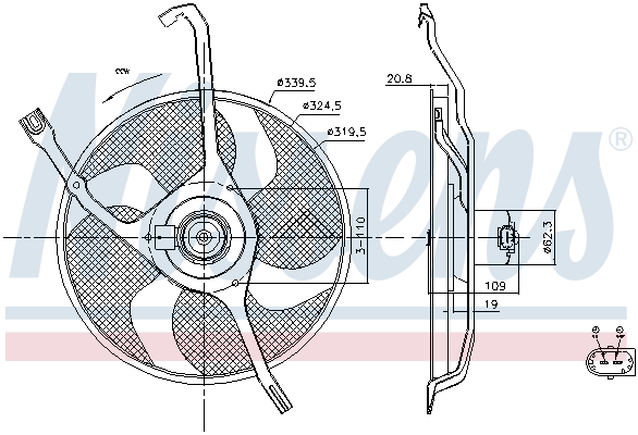 Ventilateur, refroidissement du moteur | NISSENS