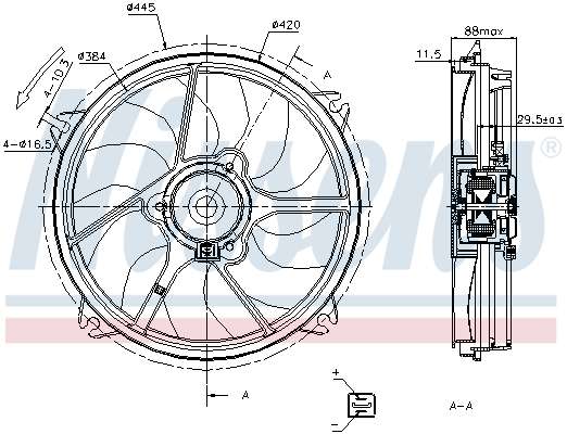 Ventilateur, refroidissement du moteur | NISSENS
