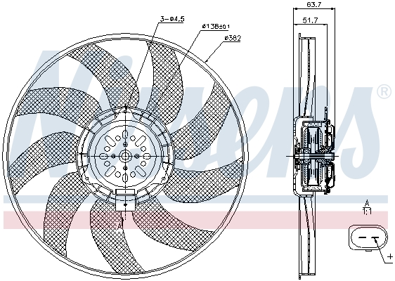Ventilateur, refroidissement du moteur | NISSENS