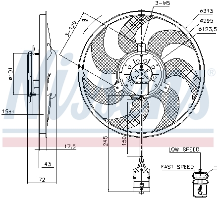Ventilateur, refroidissement du moteur | NISSENS