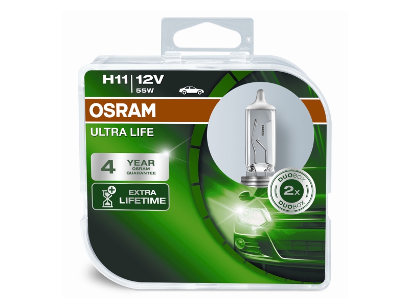 Ampoule H11 Ultra Life 55W [12V] (2 pièces) | OSRAM