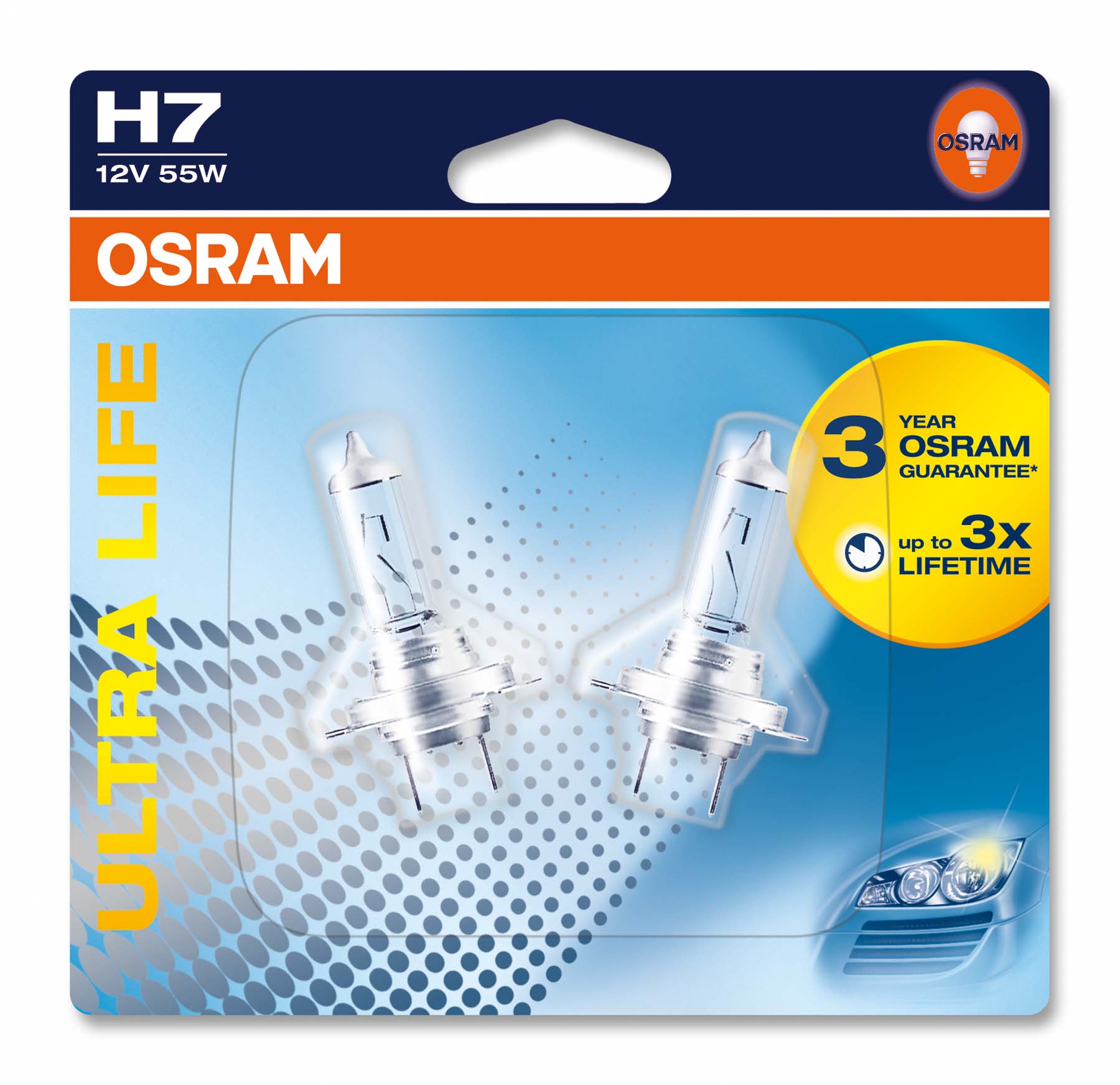Ampoule H7 Ultra Life 55W [12V] (2 pièces) | OSRAM