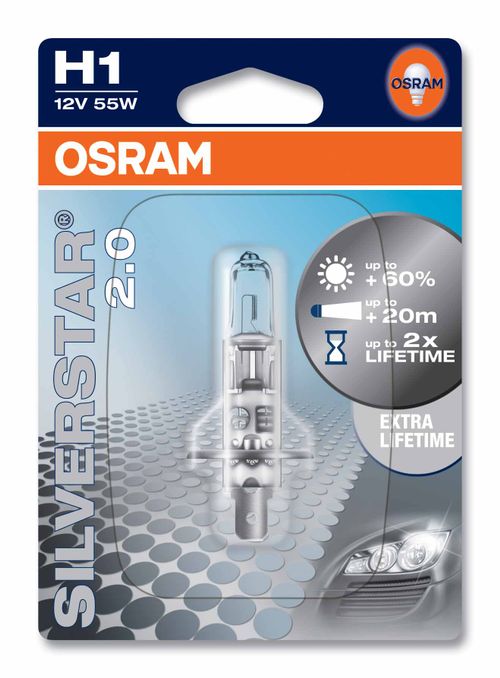 Image du produit pour Ampoule H1 Silverstar® 2.0 55W [12V] (1 pièce)