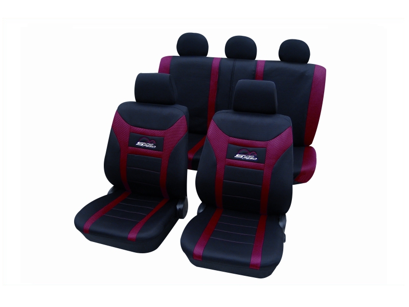 Housses de siège universelles rouges, polyester | PETEX