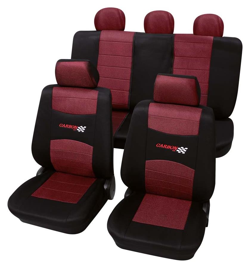 Housses de siège universelles rouges, polyester | PETEX