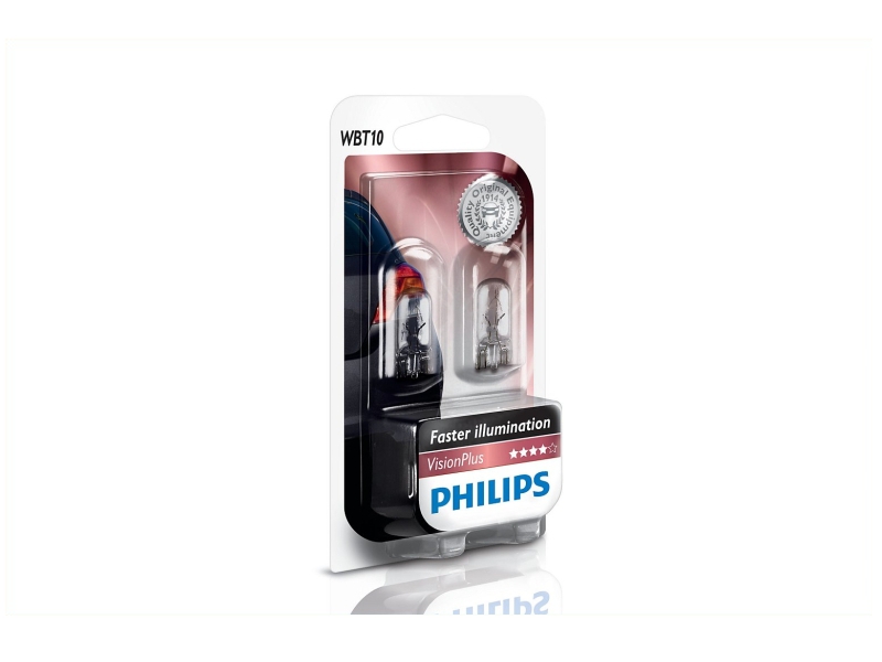 Culot en verre WBT10 6 W [12 V] (2 pcs.) | PHILIPS