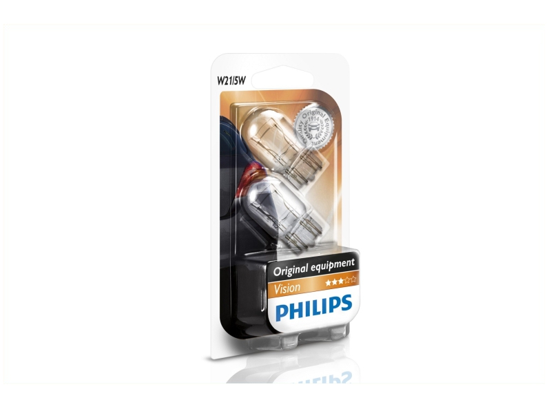 Culot en verre W21/5W [12 V] (2 pcs.) | PHILIPS
