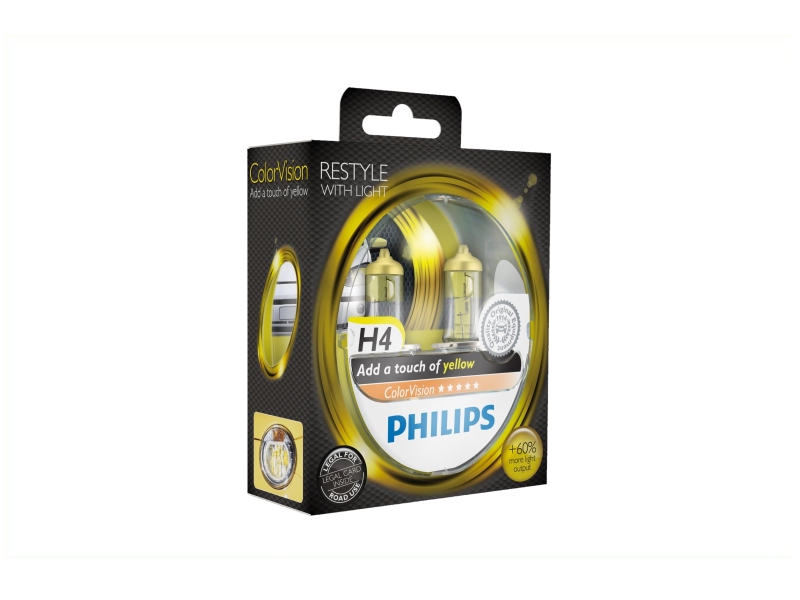 Ampoule H4 ColorVision jaune 55 W [12 V] (2 pcs.) | PHILIPS