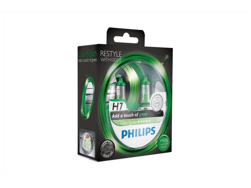 Ampoule H7 ColorVision vert 55 W [12 V] (2 pcs.) | PHILIPS