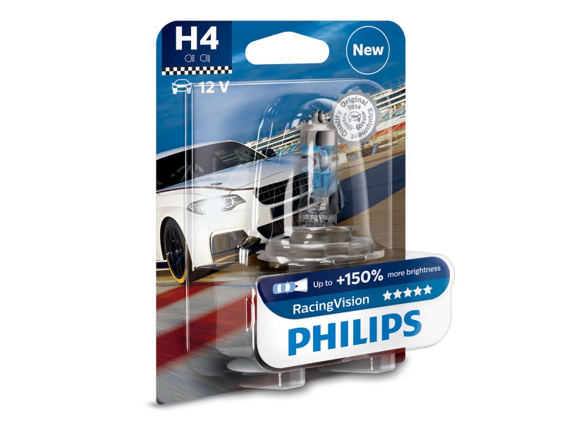 Ampoule H4 RacingVision 60/55 W [12 V] (1 pc.) | PHILIPS