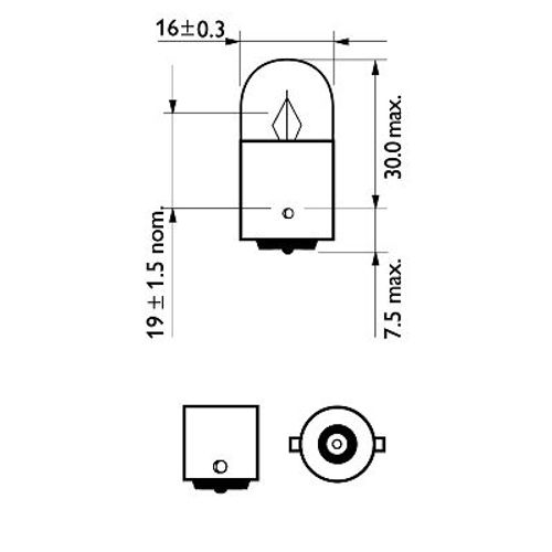 Image du produit pour Ampoule R5W BA15s [12 V] (2 pcs.)