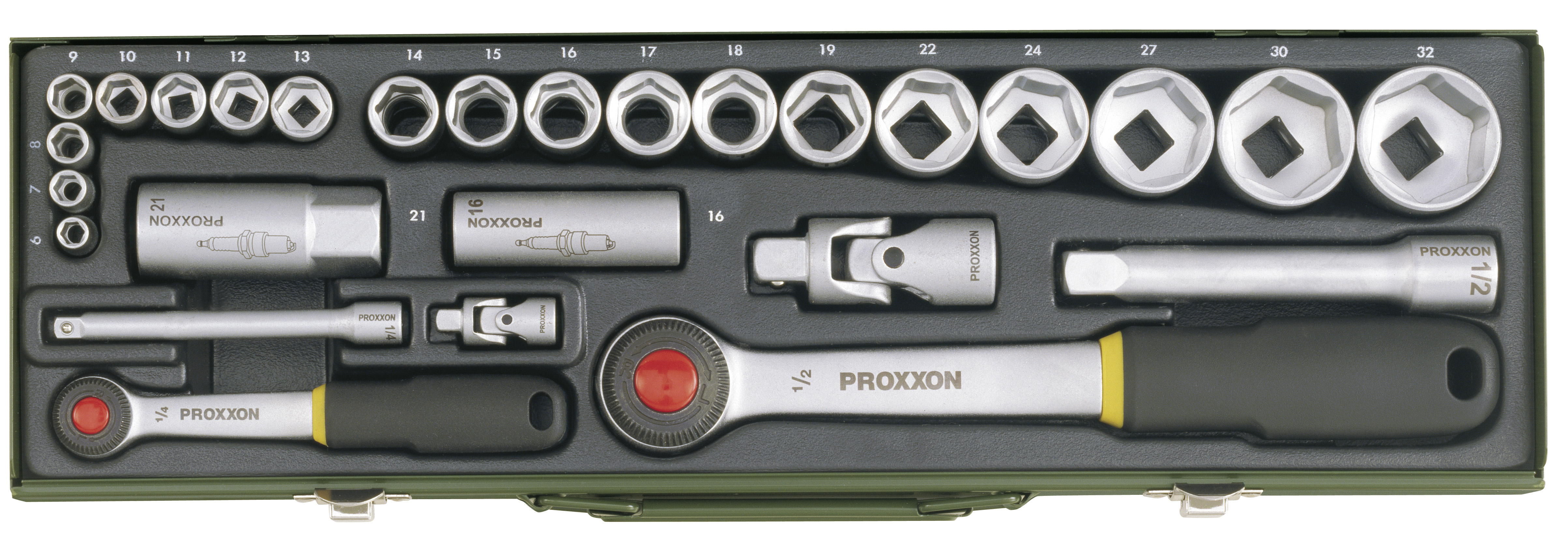 Kit clés à douille 1/2 pouce + 1/4 pouce (27 pces) | PROXXON
