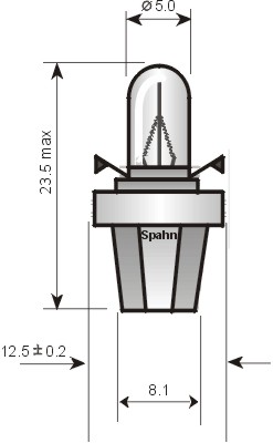 Ampoule [12 V] 1,2 watts (1 pièce) | SPAHN GLÜHLAMPEN