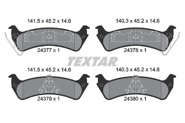 Kit de plaquettes de frein, frein à disque | TEXTAR