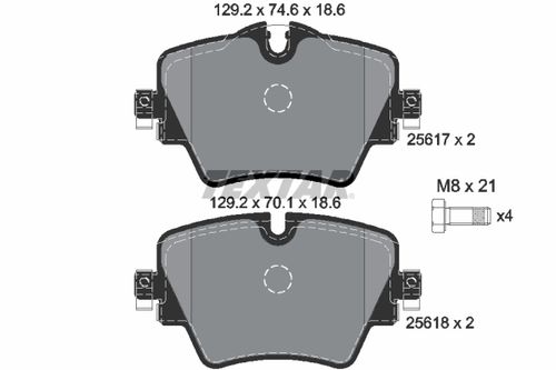 Image du produit pour Kit de plaquettes de frein, frein à disque