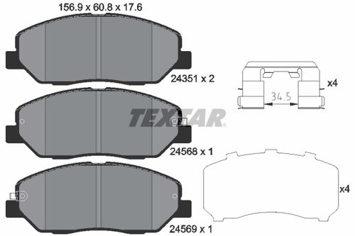Image du produit pour Kit de plaquettes de frein, frein à disque