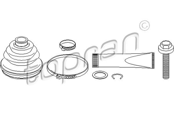 Jeu de joints-soufflets, arbre de commande | TOPRAN