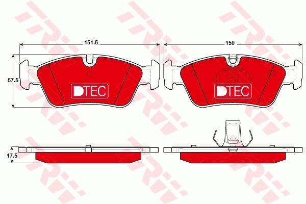 Jeu de 4 plaquettes de frein | TRW