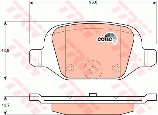 Jeu de 4 plaquettes de frein | TRW