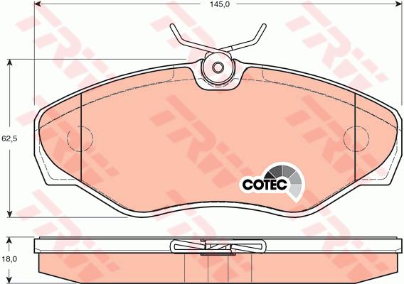 Jeu de 4 plaquettes de frein | TRW