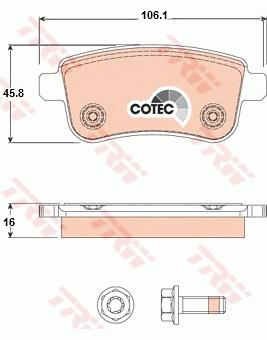 Jeu de 4 plaquettes de frein | TRW