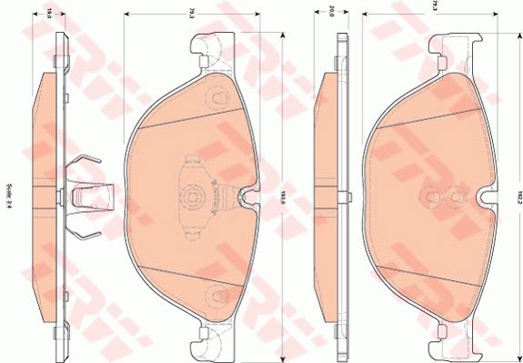 Jeu de 4 plaquettes de frein | TRW