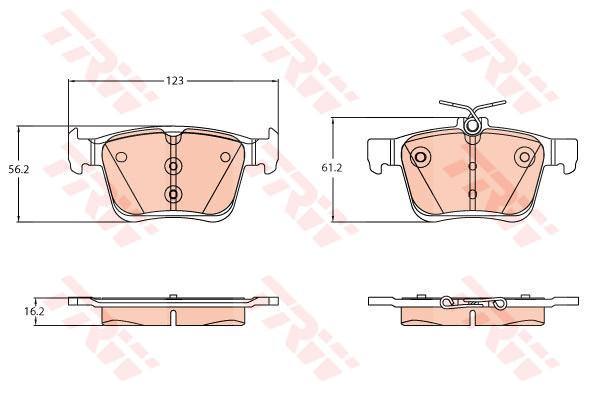 Kit de plaquettes de frein, frein à disque | TRW