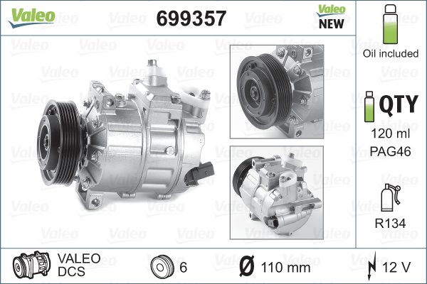 Compresseur, climatisation NEW ORIGINAL PART | VALEO