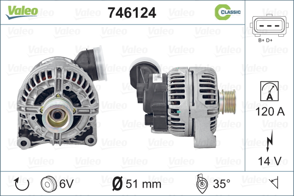 Alternateur REMANUFACTURED CLASSIC | VALEO