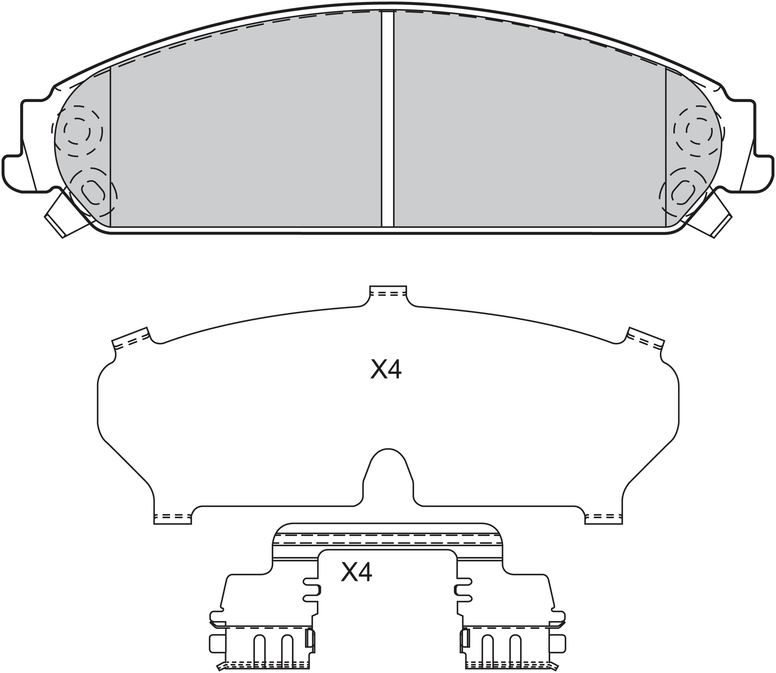 Jeu de 4 plaquettes de frein | VALEO