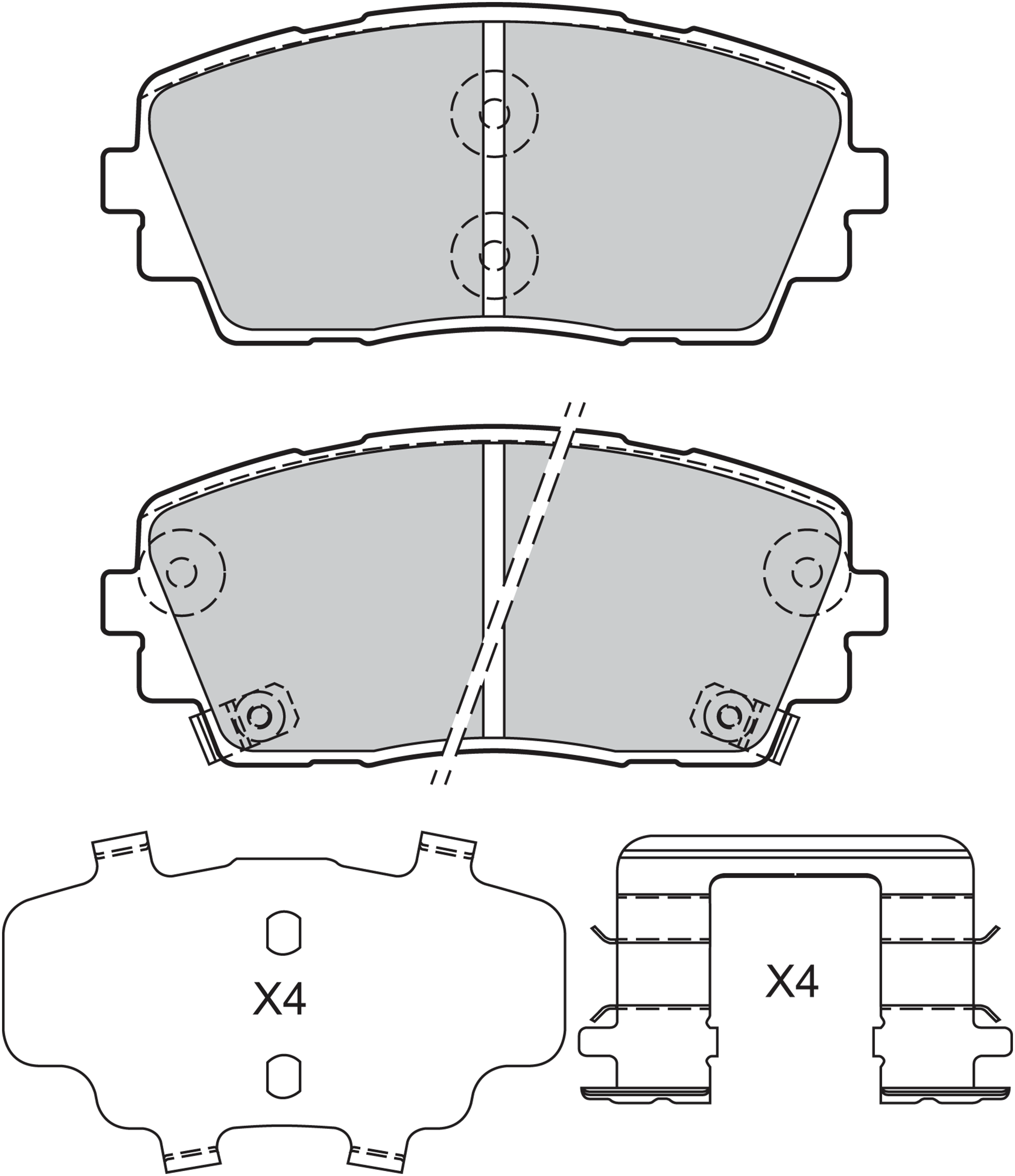 Jeu de 4 plaquettes de frein | VALEO