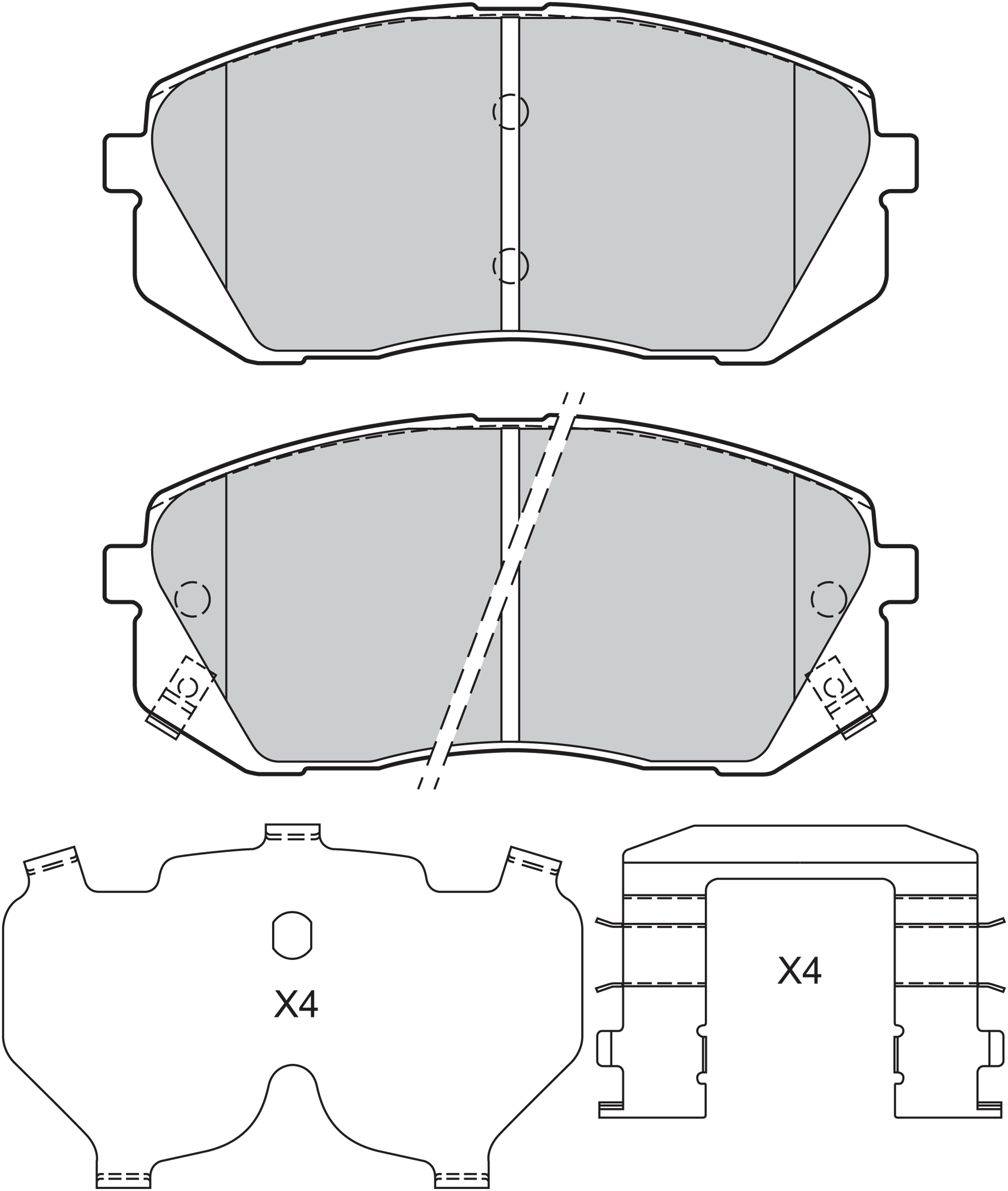 Jeu de 4 plaquettes de frein | VALEO