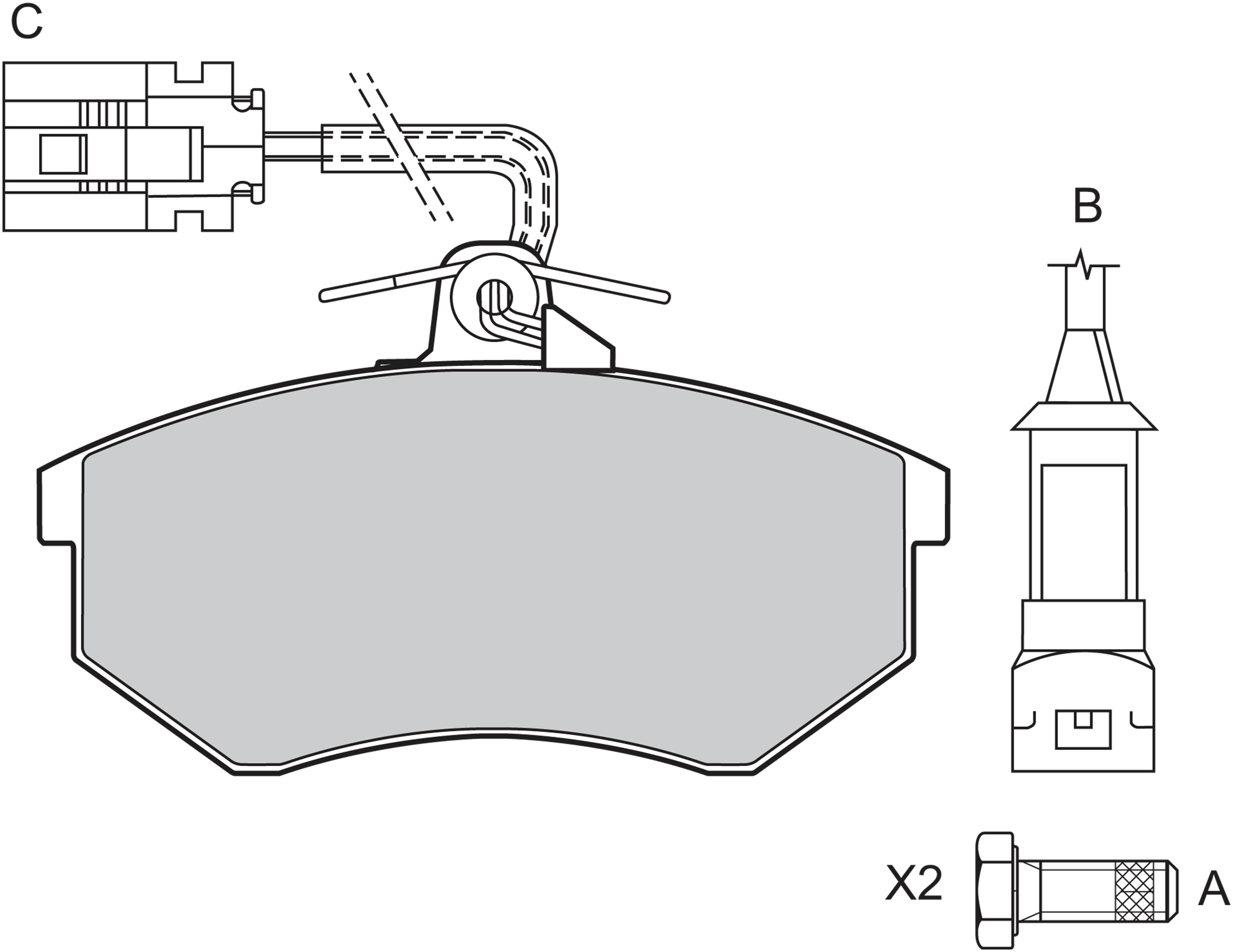 Jeu de 4 plaquettes de frein | VALEO