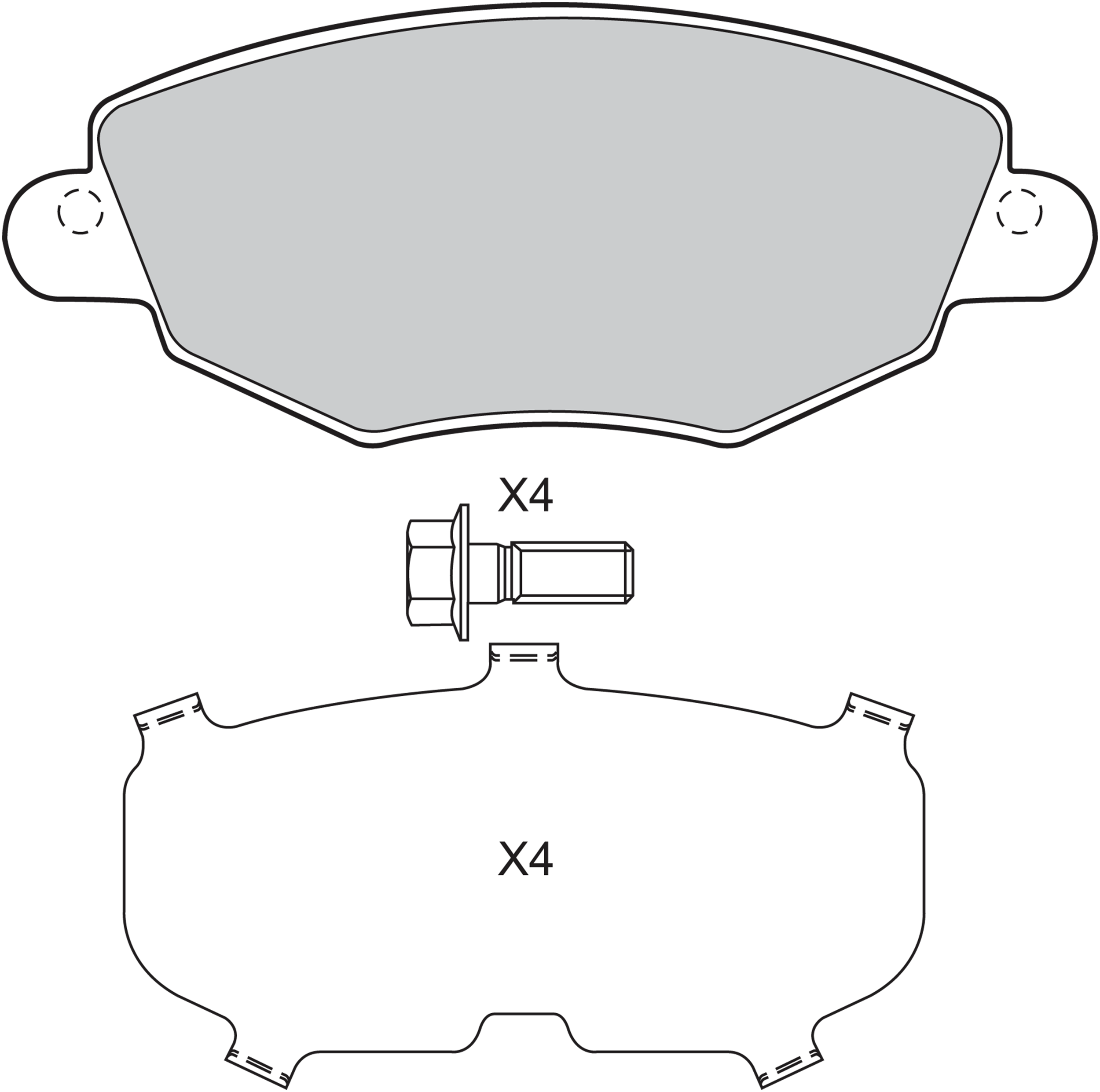 Jeu de 4 plaquettes de frein | VALEO