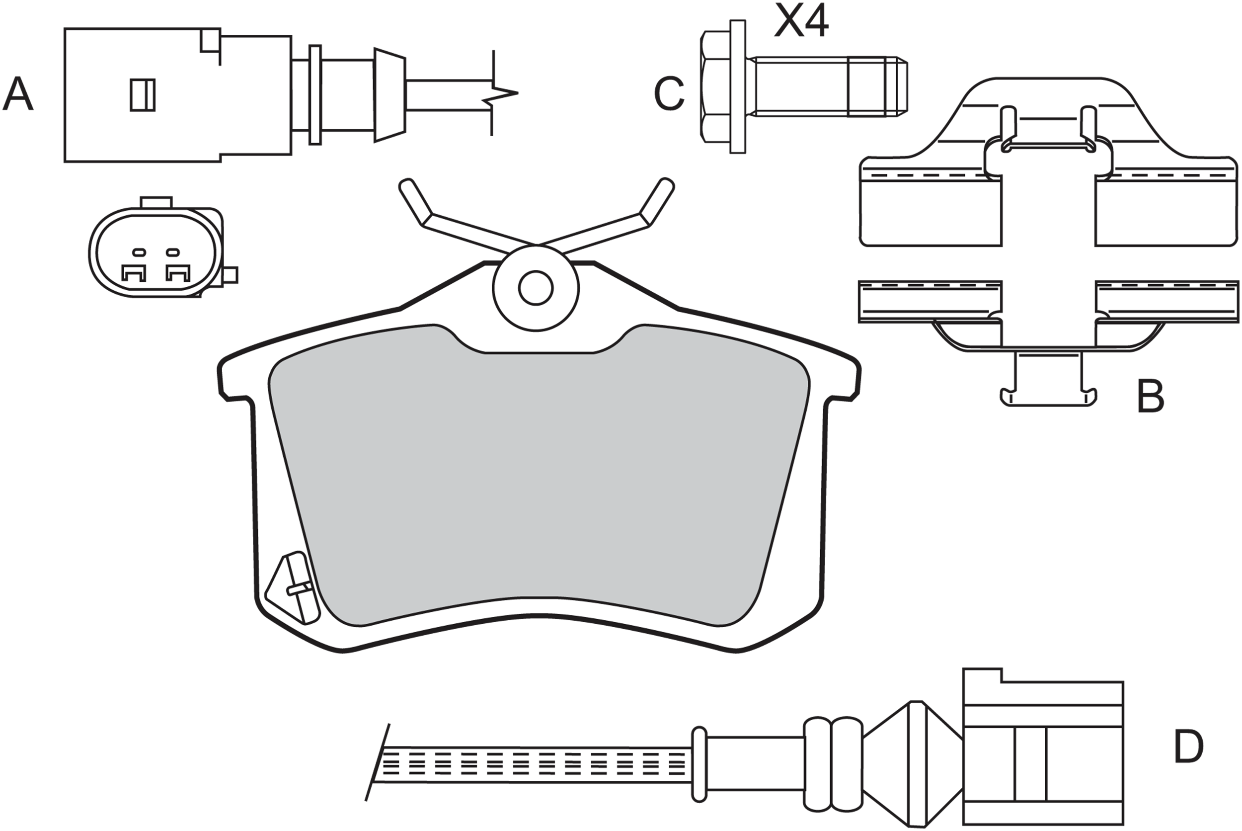 Jeu de 4 plaquettes de frein | VALEO