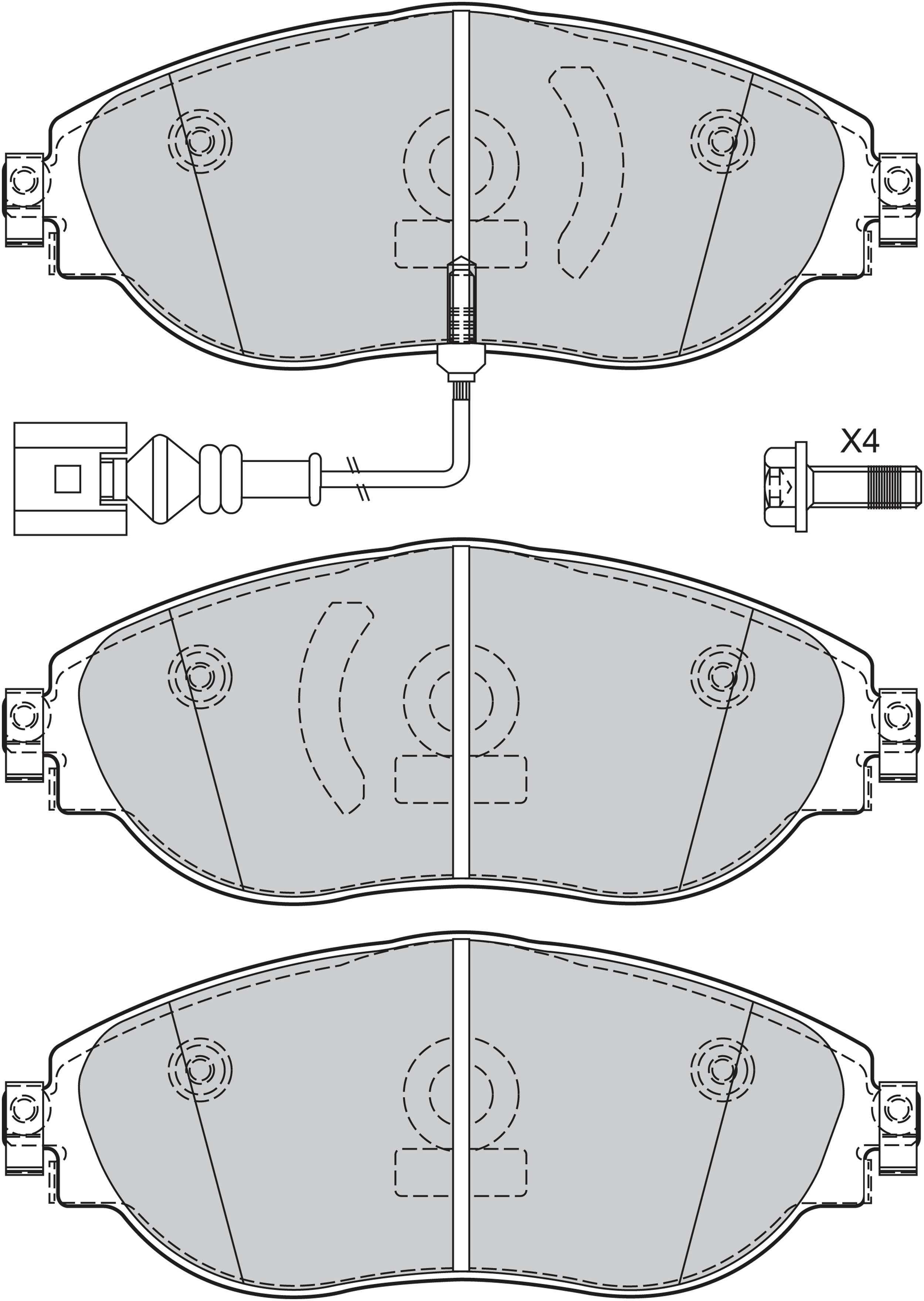 Jeu de 4 plaquettes de frein | VALEO