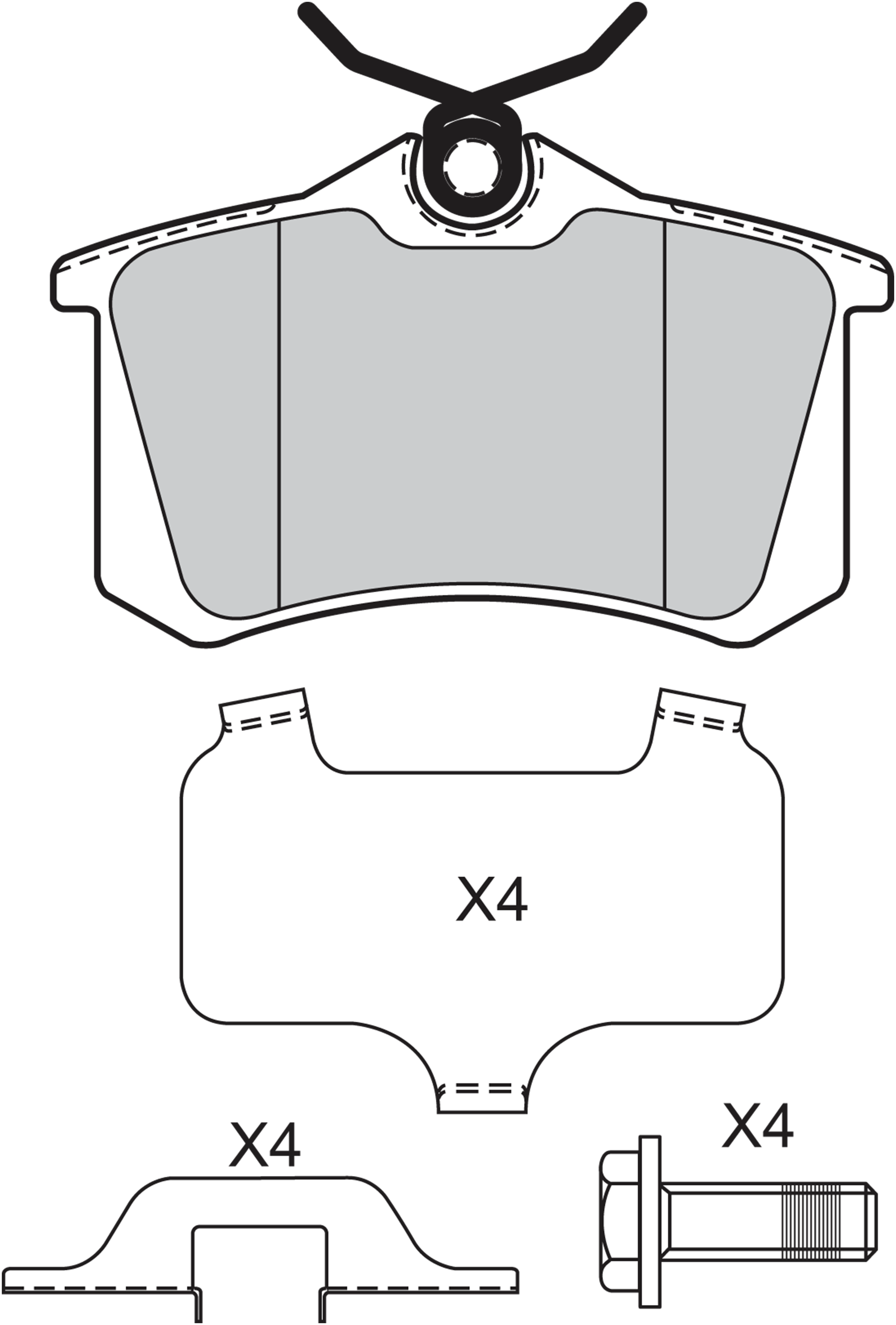 Jeu de 4 plaquettes de frein | VALEO