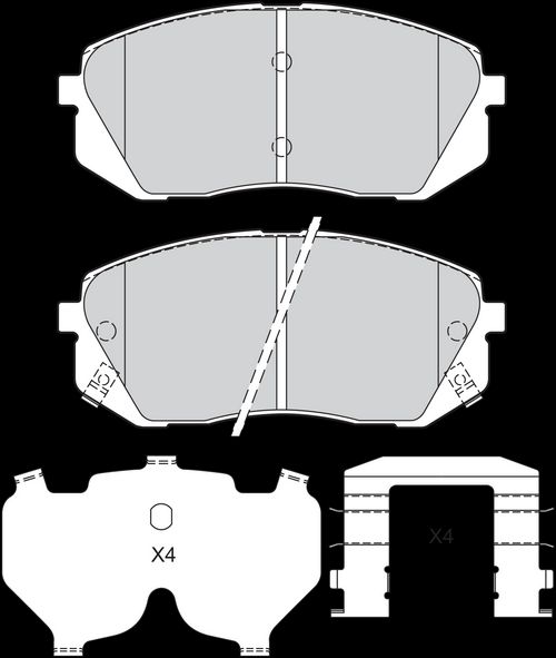 Image du produit pour Jeu de 4 plaquettes de frein