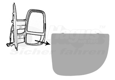 Verre de rétroviseur, rétroviseur extérieur * HAGUS * | VAN WEZEL